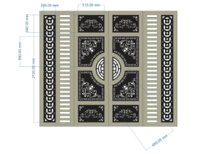 Thiết kế cnc cổng 4 cánh hoa văn đồng tiền