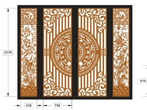 Thiết kế cnc cổng 4 cánh tài lộc trống đồng