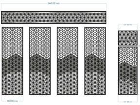 Thiết kế cnc cổng 4 cánh với ô thoáng