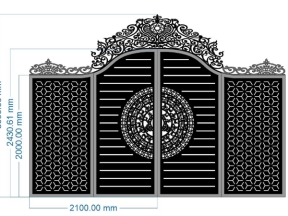 Thiết kế cnc cổng 4 cánh vòm cong