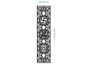 Thiết kế cnc model vách sen chữ vạn phúc