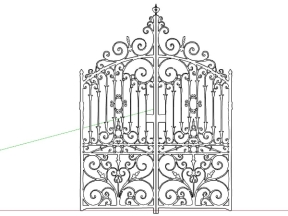 Thiết kế cổng 2 cánh cnc file sketchup