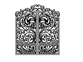 Thiết kế cổng 2 cánh đẹp cnc