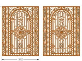 Thiết kế cổng 2 cánh hoa văn cong phong cách cnc