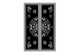 Thiết kế cổng 2 cánh trống đồng con dơi cnc