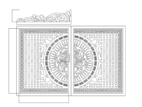 Thiết kế cổng 2 cánh trống đồng dxf