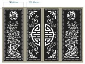 Thiết kế cổng 4 cánh chữ thọ tài lộc