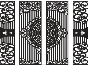 Thiết kế cổng 4 cánh cnc cực đẹp trống đồng