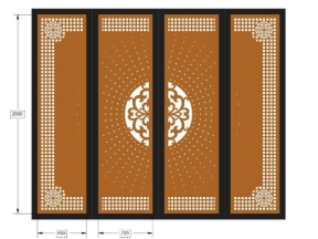 Thiết kế cổng 4 cánh cnc hoa văn