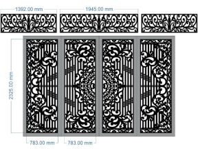 Thiết kế cổng 4 cánh có ô thoáng cnc mới