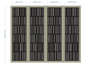 Thiết kế cổng 4 cánh kẻ dọc cnc