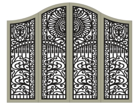 Thiết kế cổng 4 cánh lá tây cnc