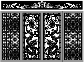 Thiết kế cổng 4 cánh rồng cnc