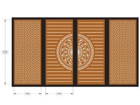 Thiết kế cổng 4 cánh trống đồng mới