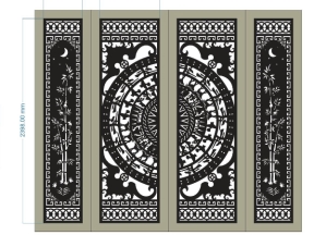 Thiết kế cổng 4 cánh trống đồng và hàng rào cnc model dxf