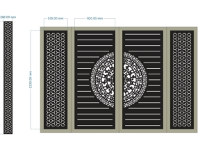 Thiết kế cổng 4 cánh trống đồng và hàng rào mới cnc
