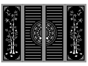 Thiết kế cổng 4 cánh trúc trống đồng cnc