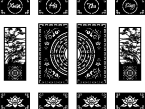 Thiết kế cổng 4 cánh xuân hạ thu đông cnc