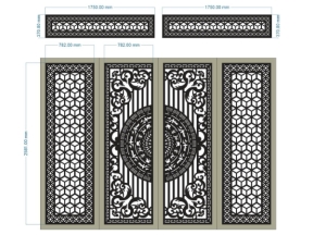 Thiết kế cổng cnc 4 cánh có ô thoáng siêu hot