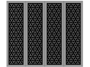 Thiết kế cổng cnc 4 cánh hoa văn tròn kết hợp y