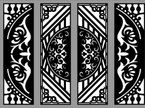 Thiết kế cổng con dơi đẹp cnc 4 cánh