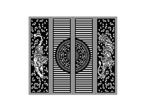 Thiết kế cổng song hổ uy hùm cnc