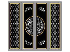 Thiết kế dxf cnc cổng 4 cánh bông tuyết