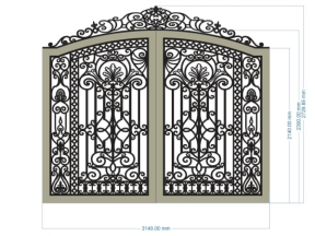 Thiết kế dxf cổng 2 cánh cnc đẹp