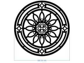 Thiết kế hoa văn tròn mái kính dxf