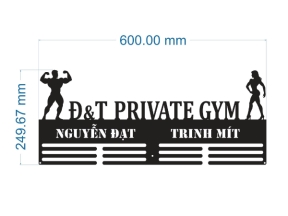Thiết kế huy chương gym cnc mạnh mẽ