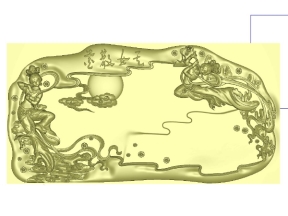 Thiết kế Khay trà CNC họa tiết nàng