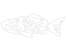 Thiết kế mẫu con cá cnc trang trí trên cad và corel