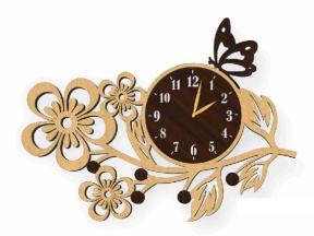 Thiết kế mẫu đồng hồ CNC hình hoa và bướm cực đẹp