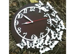 Thiết kế mẫu Đồng hồ CNC họa tiết bươm bướm file corel