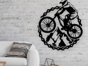 Thiết kế mẫu tranh treo tường hình xe đạp leo núi file corel