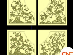 Thiết kế mẫu Tứ quý ngang cnc jdp