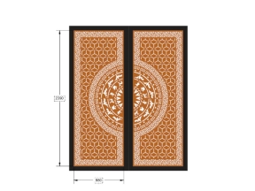 Thiết kế model cnc cổng 2 cánh dxf đẹp