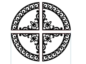 Thiết kế vách hoa văn mái kính tròn cnc