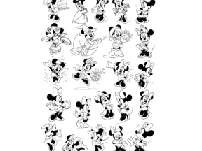 Tổng hợp corel CNC hình cô chuột Mickey