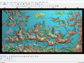 Tranh Bát Mã đẹp CNC file Jdp