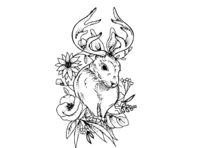 Tranh decor con hươu cnc