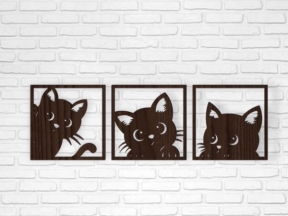 Tranh decor con mèo cnc