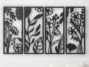 Tranh decor hoa lá nghệ thuật cắt CNC