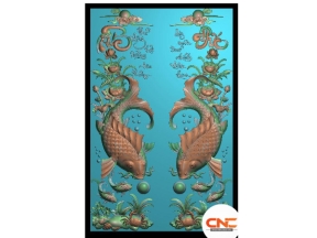 Tranh lý ngư vọng nguyệt cnc file jdp đẹp