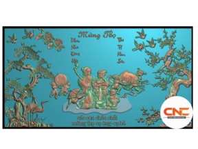 Tranh mừng thọ cnc thiết kế jdp