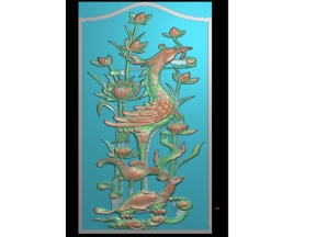 Tranh sen hạc cnc cực đẹp