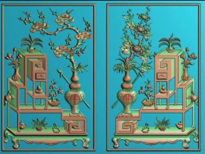 Tranh Tứ Quý đủ bộ Tùng, Cúc, Trúc, Mai