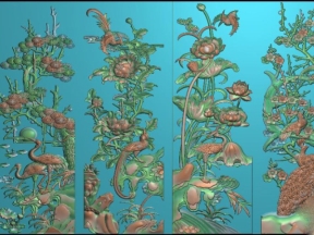 Tranh tứ quý sen đẹp jdp