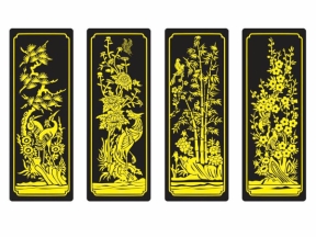 Tranh Tứ Quý ( TÙNG - CÚC - TRÚC - MAI)