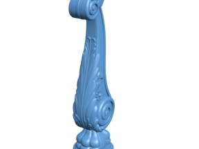 Trụ cầu thang lá tây cổ điển file STL 3D